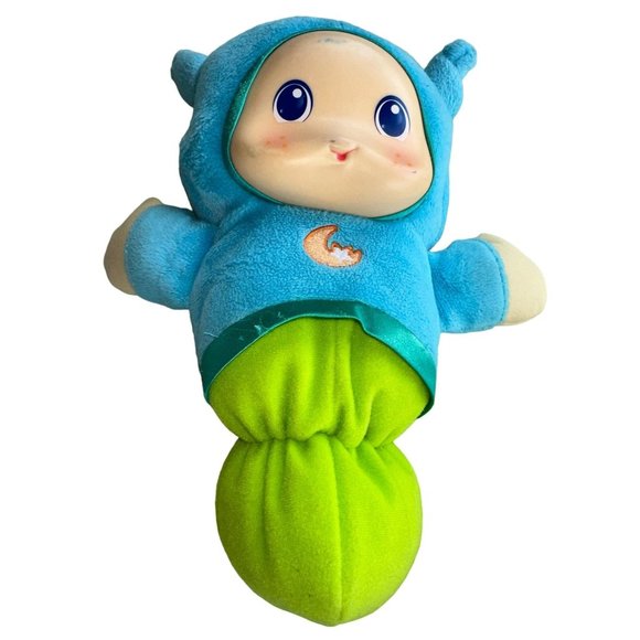 Playskool Other - Playskool Musical Light Up LULLABY GLOWORM Blue Green Plush Toy Sleep Buddy Nap
